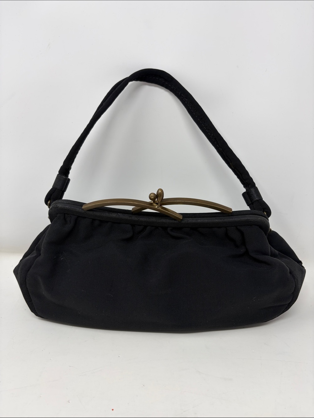 Vintage Garay Black Faille Evening Bag